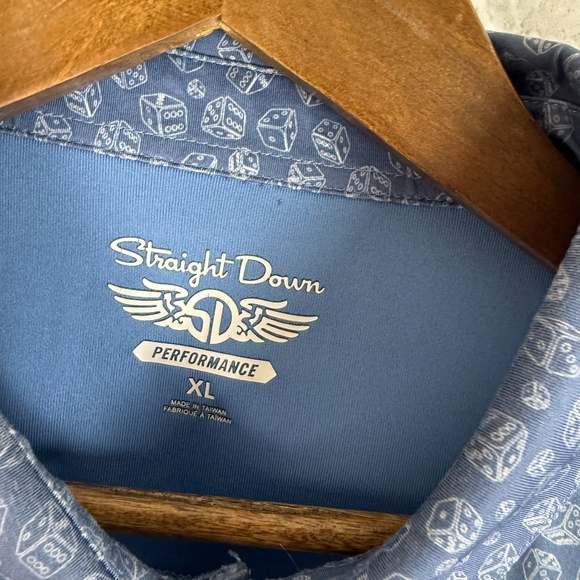 Straight Down Performance x Wolf Creek AOP Dice AOP Golf Polo Mens XL Stretch - Picture 4 of 8